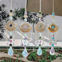 Attrape-soleil en verre Art Déco, créateur d'arc-en-ciel, protection contre le mauvais œil, porte-bonheur, carillon éolien, décoration suspendue pour fenêtres, anniversaire