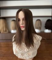Topper en cheveux humains européens avec dentelle et mono, ligne de cheveux naturelle, cuticules alignées