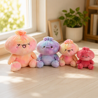 Ensemble de poupées en peluche HUGMEI couleur macaron, quatre pièces, douces et mignonnes, assises, environ 25 cm, OEM ODM personnalisé