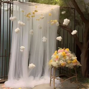 Centre commercial atmosphère décoration scène fond gaze douce photographie extérieure <span class=keywords><strong>rideau</strong></span> <span class=keywords><strong>de</strong></span> gaze blanche - Product Image 1