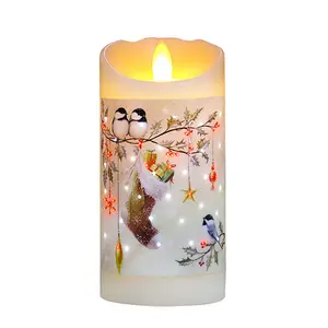 7.5cm dia customized new candle light for home Christmas holiday decorations