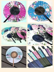 Éventail pliant rond de style japonais avec logo personnalisé imprimé, éventail à main en bambou pour mariage - Product Image 3