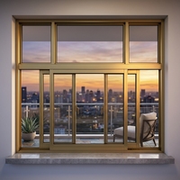 Ventanas Abatibles Modernas de Aleación de Aluminio NFRC AS2047 CE, Triple Acristalamiento, Aislamiento Térmico, Diseño a Prueba de Viento, Vista Panorámica