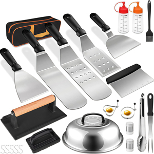 Kit d'accessoires pour plaque de cuisson plate et spatule de <span class=keywords><strong>barbecue</strong></span>, avec couvercle pour brosser les aliments, pour <span class=keywords><strong>barbecue</strong></span> en plein air, camping, pique-niques, Blackstone, Camp <span class=keywords><strong>Chef</strong></span> - Product Image 6