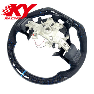 For Dodge Ram 2500 1500 Custom Racing Style Blue Forged Carbon Fiber Steering Wheel With LED Rpm Display - Product Image 3