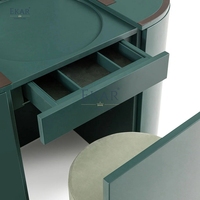 Modern Sleek Oval Dressing Table with Ample Storage Wood Material Standing Mirror Bedroom Hotel School Hall Hospital Home Use