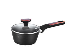 Cacerola clásica de lujo personalizada, olla de cocina de <span class=keywords><strong>aluminio</strong></span> <span class=keywords><strong>forjado</strong></span> por inducción, juegos de utensilios de cocina antiadherentes con tapa de vidrio templado - Product Image 2