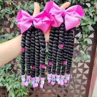 Perruque queue de cheval tressée bouclée synthétique avec perles en fibre haute température, tresse torsadée faite à la main avec nœud