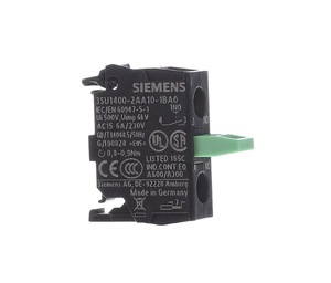 Bloc de contact auxiliaire Siemen 3SU1400-2AA10-1BA0 1NO à bornes à vis pour interrupteur à bouton-poussoir SIRIUS ACT 22 mm - Product Image 1