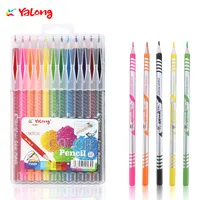 Lápis de cor ecológico, alta qualidade, colorido, 3.5 polegadas, com caixa de plástico, 12 cores, conjunto de lápis para desenho