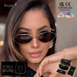 <span class=keywords><strong>Gafas</strong></span> de Sol Ovaladas Boyarn, Estilo Moderno, con Decoración Metálica de Serpiente y Corte de Diamante Poligonal, Unisex para Hombre y Mujer - Product Image 2