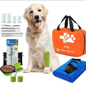Kit di pronto soccorso per animali domestici transfrontalieri per gatti e cani per il trattamento di emergenza delle ferite di emergenza - Product Image 1