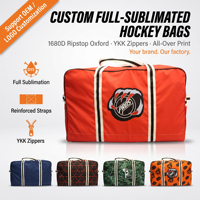 Sac de hockey personnalisé avec séparateurs, Oxford Ripstop 1680D, impression intégrale sublimée pour adultes, fabricant