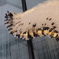 Lustre italien salon cristal de roche naturel hôtel villa salle à manger chambre design créatif ailes d'ange lumière décorative