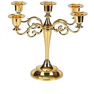 5-Arm Aluminum Metal Taper Candelabra Handmade <b>Christmas</b> Centerpiece for Wedding <b>Table</b> <b>Decoration</b> Wholesale - Product Image 1