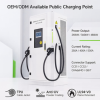 Station de recharge EV ultra-rapide 360 kW directe fabricant EVSE, infrastructure de recharge publique CCS2 pour concentrateur logistique transfrontalier