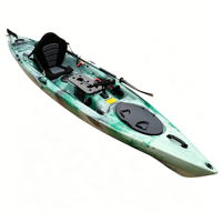 Kayak à pédales en polyéthylène pour 1 personne |   Bateau de pêche durable avec porte-cannes et trapèzes
