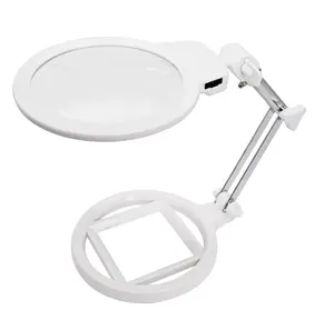 Support métallique pliant <span class=keywords><strong>de</strong></span> bureau base <span class=keywords><strong>de</strong></span> <span class=keywords><strong>loupe</strong></span> <span class=keywords><strong>avec</strong></span> échelle double lumières LED 2.5 fois 5 fois <span class=keywords><strong>lampe</strong></span> <span class=keywords><strong>de</strong></span> <span class=keywords><strong>table</strong></span> lecture broderie - Product Image 1