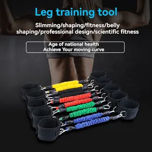 Gimnasio en casa entrenamiento de fuerza de piernas ejercicio físico banda de resistencia tubo Yoga Pilates cuerda de tensión de pierna dividida con correa para el tobillo