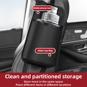 Organizador Lateral para Asiento de Coche de Cuero Genuino de Alta Calidad Marca YFL, 1-3 Compartimentos, Porta Botellas de Agua para Coche CZSNH-102104, Superventas - Product Image 2
