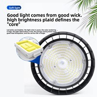 Lampe UFO transfrontalière étanche IP65 pour éclairage industriel d'entrepôt, lampe de mine pour carrelage, en matériau PC, AC100-277