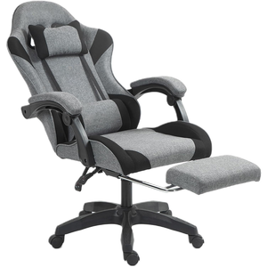 Silla Gamer Económica Giratoria de <span class=keywords><strong>Tela</strong></span> de Lino Resistente para el Hogar, Silla de Oficina Reclinable con Respaldo Alto y Altura Ajustable - Product Image 1