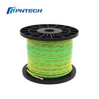 Câble de terre en cuivre sans oxygène isolé en PVC jaune vert, monoconducteur, 6 mm2, 450/750 V, pour application en centrale électrique
