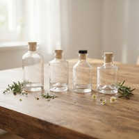 Bouteille diffuseur de parfum vintage en verre transparent de 200 ml et 300 ml, vide, avec bouchon en liège naturel