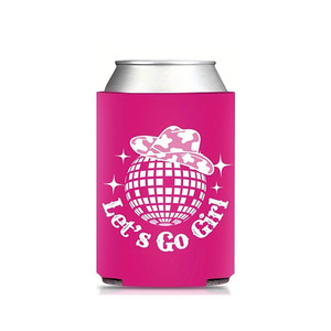Porta Latas Personalizados al por Mayor, Neopreno Rosa con Mensaje 'Let's Go Girl', Regalo Promocional <span class=keywords><strong>para</strong></span> Bodas y Fiestas - Product Image 2