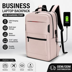 Custom OEM Business Backpack USB Charging Laptop Bag 15.6 Inch Waterproof <b>Computer</b> Backpack for Men Women Travel Office - Product Image 1
