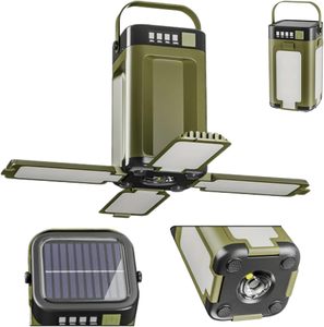 Battery Level Display ABS Folding Tent Waterproof Outdoor Solar Charge Flashlight <b>Rechargeable</b> Garden <b>LED</b> Camping Lantern 1000 - Product Image 1