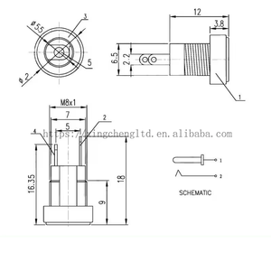 DC-Netzteil-Buchsen buchse Buchsen halterung 5,5x2,1mm Sockel adapter 2 Klemmen typen DC-022B Weiß - Product Image 5