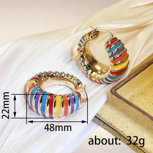 Orecchini arcobaleno da donna, stile vintage, orecchini per uso quotidiano, accessori per le orecchie alla moda e versatili - Product Image 6