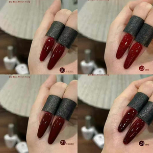 Kit de vernis à ongles gel UV 24 couleurs rouge vin 15ml, à retirer par trempage, pour LED, logo personnalisé, DIY, nail art, manucure en salon - Product Image 6