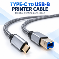 Kabel sinkronisasi data kabel cetak USB Tipe C ke USB 2.0 tipe B Kabel pemindai Printer untuk Laptop