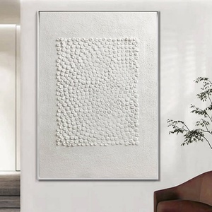 Peinture murale abstraite personnalisée en gros, style Wabi Sabi, faite à la main, texture 3D, acrylique sur toile, pour salon et maison - Product Image 3