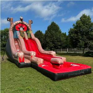 Tobogán <span class=keywords><strong>de</strong></span> agua inflable pirata Mármol rojo Comercial PVC Barco Cañón Barco pirata Tobogán <span class=keywords><strong>de</strong></span> agua inflable Tobogán <span class=keywords><strong>de</strong></span> agua con piscina - Product Image 4