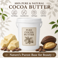 Beurre de cacao pur non raffiné de qualité cosmétique, 100% naturel, beurre de cacao brut en vrac, seau de 25 kg pour les soins de la peau, la fabrication de savon, vente en gros