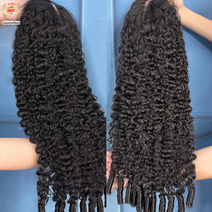 12A Burmese Curly Echthaar Perücken Brasilia nische Pixie Curls 200% Transparente Spitze Frontal Perücke für Frauen Burmese Curly Full Lace Perücken - Product Image 1