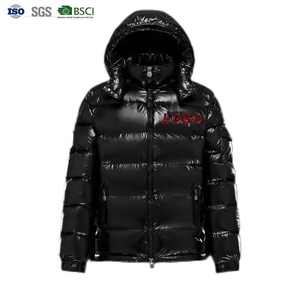 Logo personalizzato cappotti imbottiti con cappuccio staccabili piumino invernale uomo Bubble uomo cappotto vuoto piumino lucido - Product Image 1