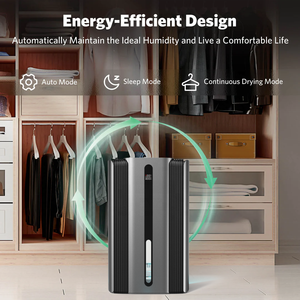 Hashone 2.5L hộ gia đình hấp thụ độ ẩm máy sấy không khí xách tay mini Máy hút ẩm với bộ đếm thời gian chế độ ngủ tự động rã đông tự động tắt - Product Image 6