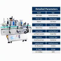 Machine d'étiquetage automatique électrique contrôlée par PLC pour bouteilles rondes, flacons de lotion, emballages en carton, haute productivité