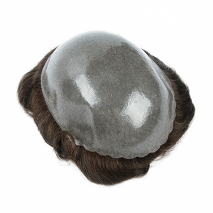 Toupee de Cabello Humano Natural para Hombre, Base de PU Súper Delgada, Color Marrón, Venta al Por Mayor - Product Image 1