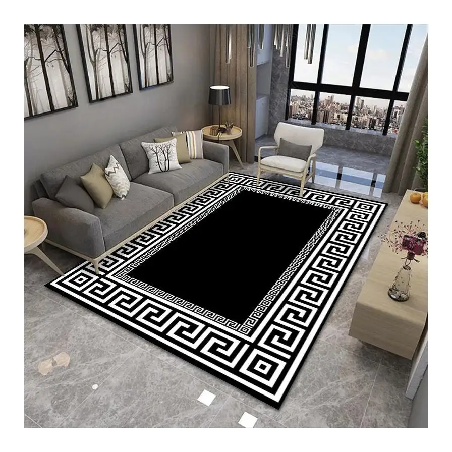 Nouveau design à bas prix 3d tapis et carpettes salon grand luxe style classique antidérapant tapis en velours de cristal