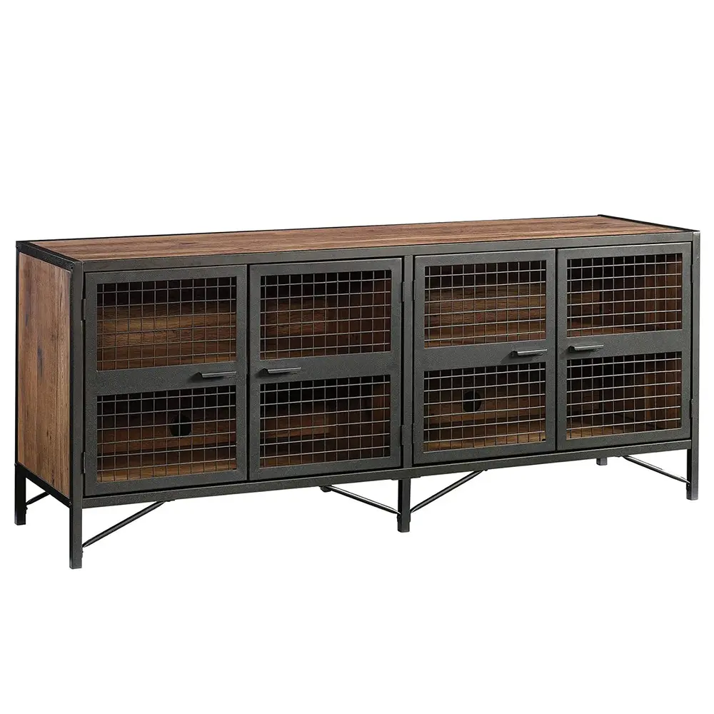 NNBHY Wholesale Modern TV Stand Design Media Console Corner Table TV Stand Cabinet with 2 Steel Mesh Doors