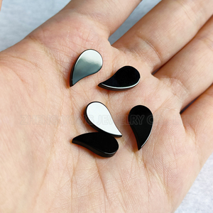 300pcs giọt nước hình đen Onyx hạt 8x15mm dấu phẩy hình phẳng đôi bên với không có lỗ cho đồ trang sức làm - Product Image 2