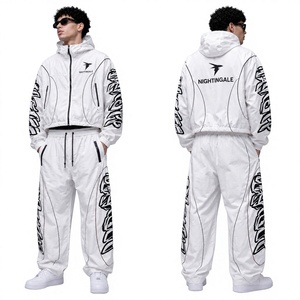 Conjunto Deportivo Personalizado OEM/ODM 2026 para Hombre, Chaqueta Cortavientos Blanca de Invierno, Pantalones Deportivos con Estampado, Sudadera para Hombre - Product Image 1