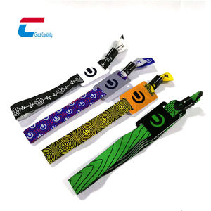 Logo personnalisé RFID NFC Carte Bracelet Polyester Tissu Tissé RFID Tag Bracelets pour Événement Festival - Product Image 6