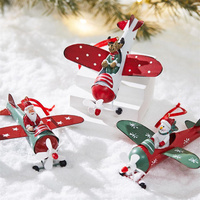 Décorations de sapin de Noël 2025, accessoires suspendus, art en fer, Père Noël volant, ornements de Noël en résine et en métal pour la maison, cadeaux de Noël