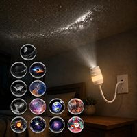2-in-1 Galaxie-Projektor Nachtlicht USB-Sternprojektor Verstellbare Nebel- & Sternenhimmel-Lampe mit Flexiblem Schwanenhals-Design